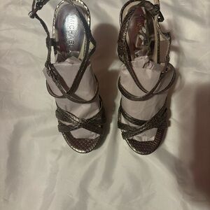 Michael Kors Metallic Brown Strappy Heels